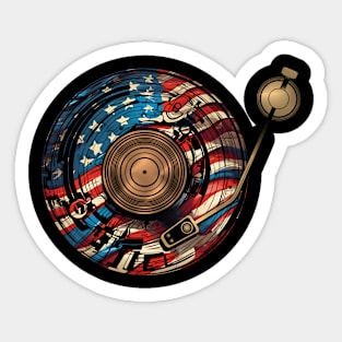 American Gold Turntable Sticker